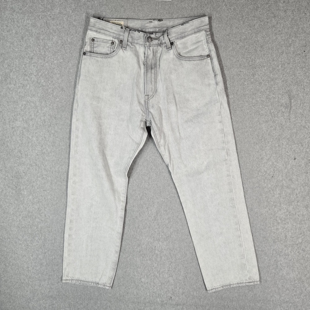 Levi's 551 Z Men Jeans 30 Light Gray Denim Straight Fit Hemp 25" Inseam READ